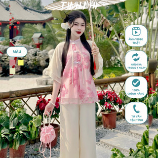Đồ lam đi chùa tơ thêu hoa TINH NHI thanh lịch nhẹ nhàng PP52