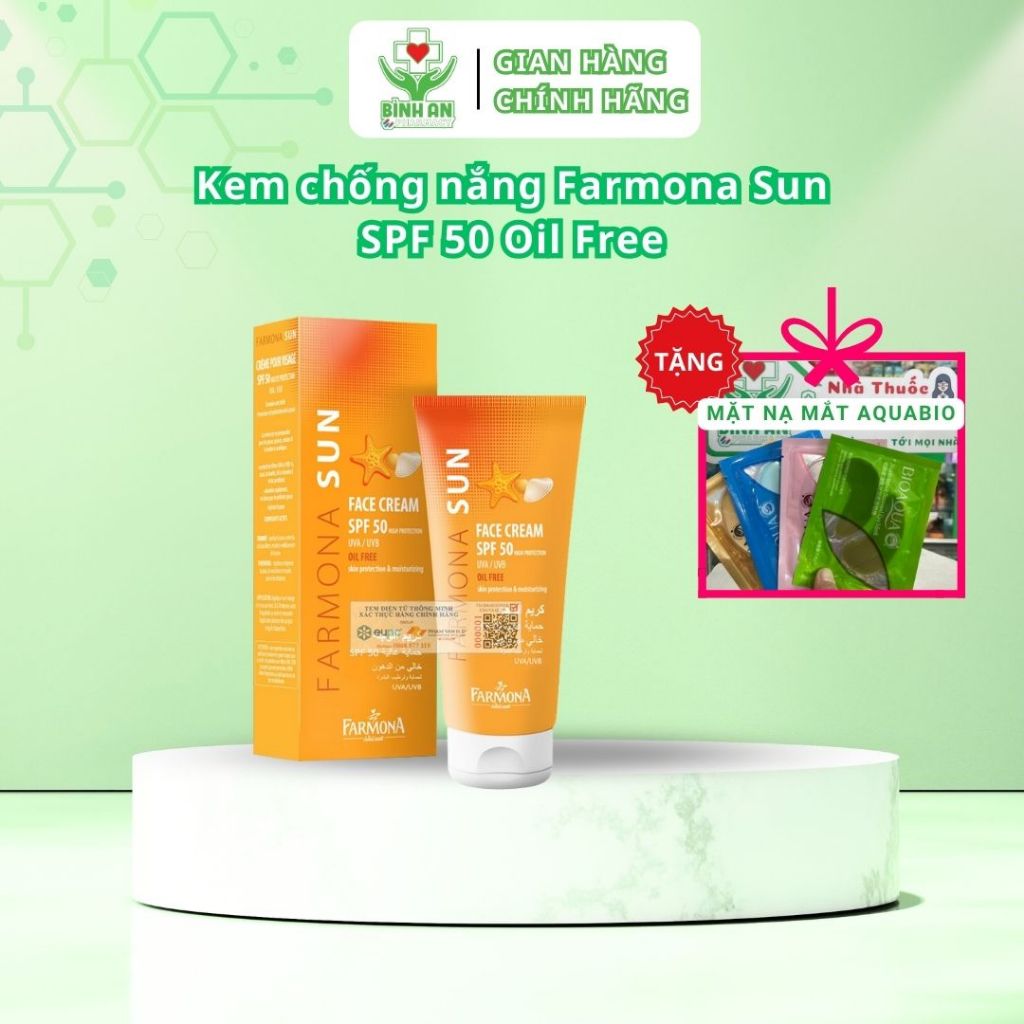 [50ml] Kem chống nắng Farmona Sun SPF 50 Oil Free dành cho da dầu mụn - NT Bình An