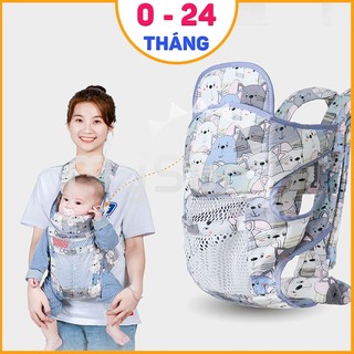 Điệu địu vải cho em bé sơ sinh 4 tư thế có đỡ cổ đa năng an toàn 1 2 3 4 5 6 12 tháng tuổi MySun
