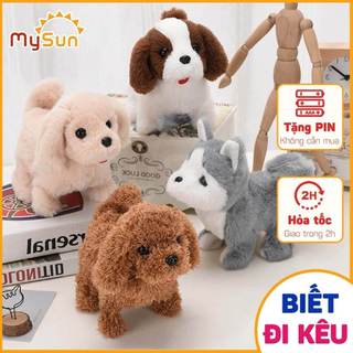 Đồ chơi con chó Robot biết đi biết sủa vẫy đuôi thông minh tặng PIN AA cho bé MySun