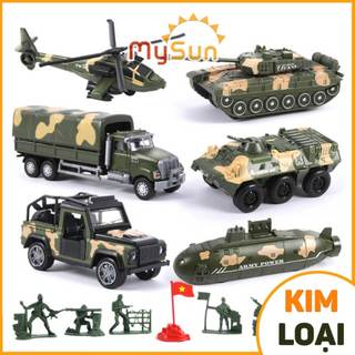 Bộ đồ chơi quân đội mô hình xe tăng bọc thép máy bay trực thăng tàu ngầm quân sự lính bằng nhựa ABS