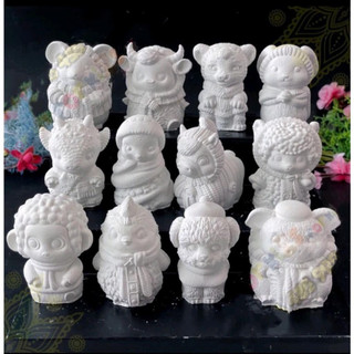 Tượng tô màu 12 con giáp 3d - tượng thạch cao tô màu