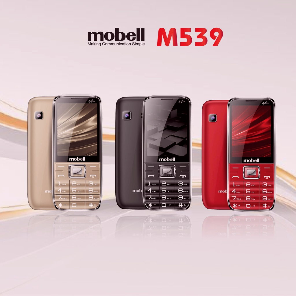 Điện Thoại Phổ Thông Mobell M539 4G Chính Hãng Nghe Gọi Pin Khủng Bàn Phím To Siêu Bền 2 SIM Dành Cho Người Cao Tuổi