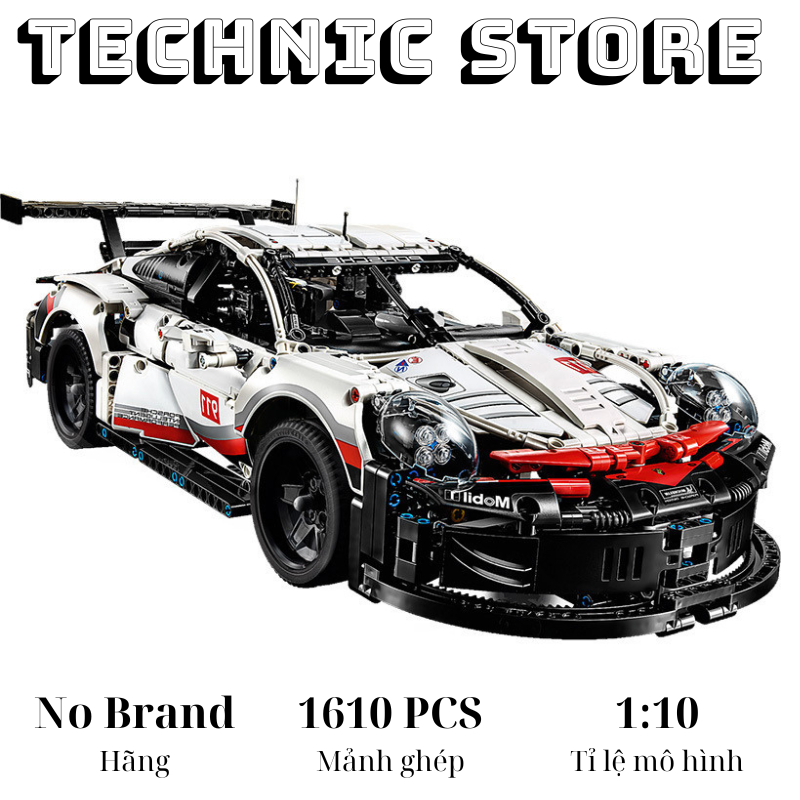 (Bản Tĩnh) Technic Mô Hình Xe 911 RSR 42096 Tỷ Lệ 1:10 Đồ Chơi Lắp Ráp 1630 Pcs