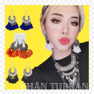 Bông tai tua rua Hoa tai boho vintage - Khanturban.vn