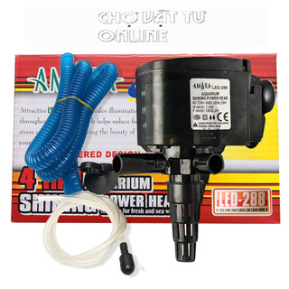 Máy bơm nước hồ cá 220v, bơm chìm, máy bơm hồ cá cảnh 4 trong 1 có đèn led công suất 25w , lưu lượng 1800 lít/ giờ