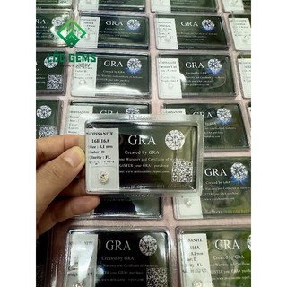 (7.5 - 13.0mm) Kim cương Moissanite 130 giác cắt hình Hoa Mặt Trời 16H16A nước D/FL - Giấy kiểm định GRA - Hàng Mỹ USA