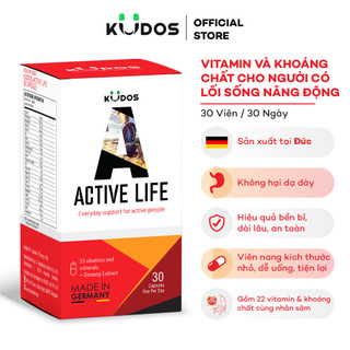 Viên Nang Thực phẩm bảo vệ sức khỏe Khoáng Chất KUDOS ACTIVE LIFE (Hộp 30 Viên)