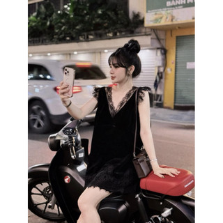 Váy Nhung Ren Cánh Tiên L1