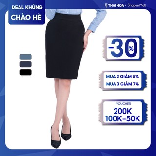 Chân váy nữ midi công sở các màu Thái Hòa CVW
