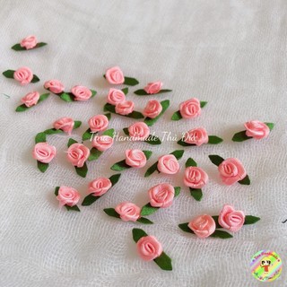 Hoa hồng vải nhí - hoa hồng ruy băng nhí - hoa hồng nhí làm handmade diy