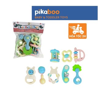 Đồ chơi xúc xắc lục lạc, ô tô xúc xắc Pikaboo, mẫu mã đa dạng giúp kích thích thị giác của bé