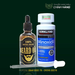 Dung dịch mọc râu tóc Combo 1 Lỏng 1 Beard Oil
