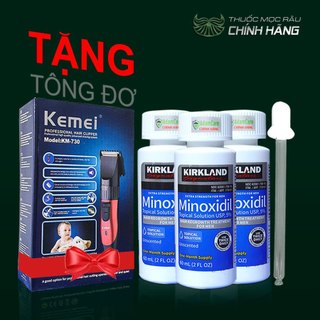 Dung dịch Mọc Râu Tóc Minoxidil 5% Combo 3 Lỏng Tặng Tông Đơ