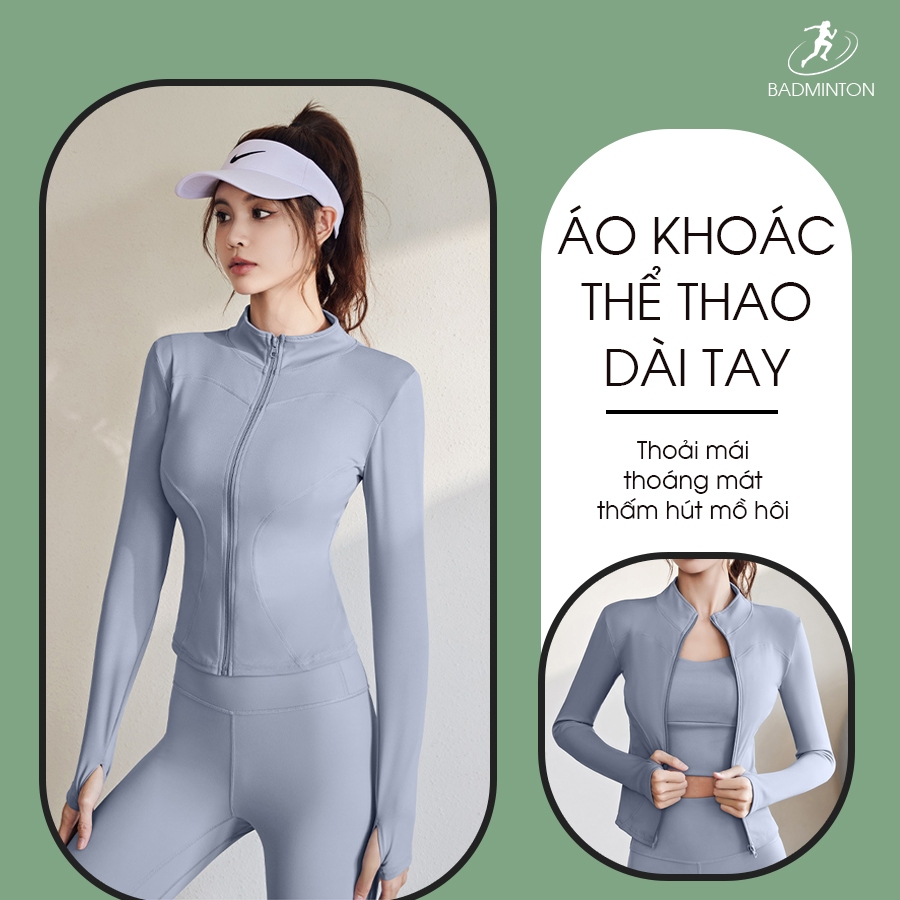 Áo Khoác Thể Thao Dài Tay Khóa Kéo Tập Gym Yoga Chống Nắng Ôm Body Nữ AK990 | BigBuy360 - bigbuy360.vn
