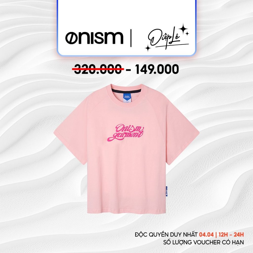 [Onism x Diệp Lê] Áo thun unisex boxy Basic Onism màu hồng baby - Onism basic tee