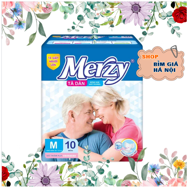 Tã già Merzy M10 miếng (Tã dán Siêu thấm, siêu thoáng, siêu chống tràn #bỉm merzy #merzy #bỉm già merzy #tã merzy