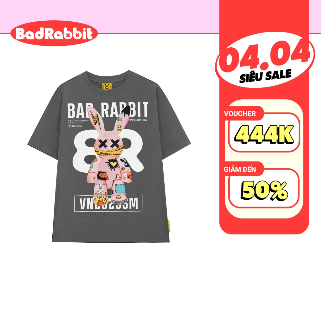 Áo Thun Unisex Bad Rabbit Grey - Grafflex Arts Rabbit Tee - Local Brand Chính Hãng