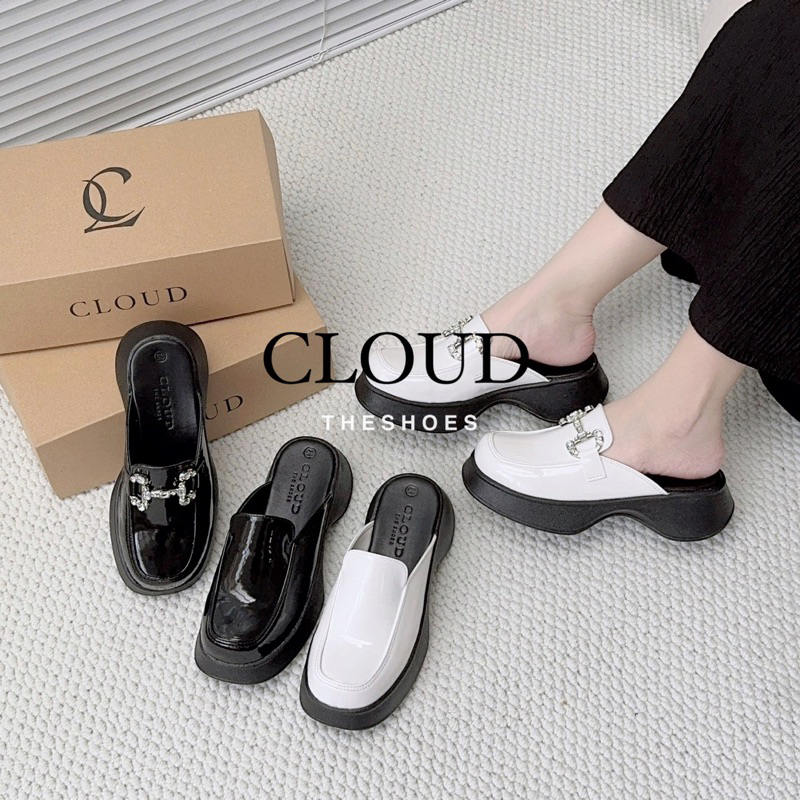 Giày mũi vuông bầu bít mũi đế khoét