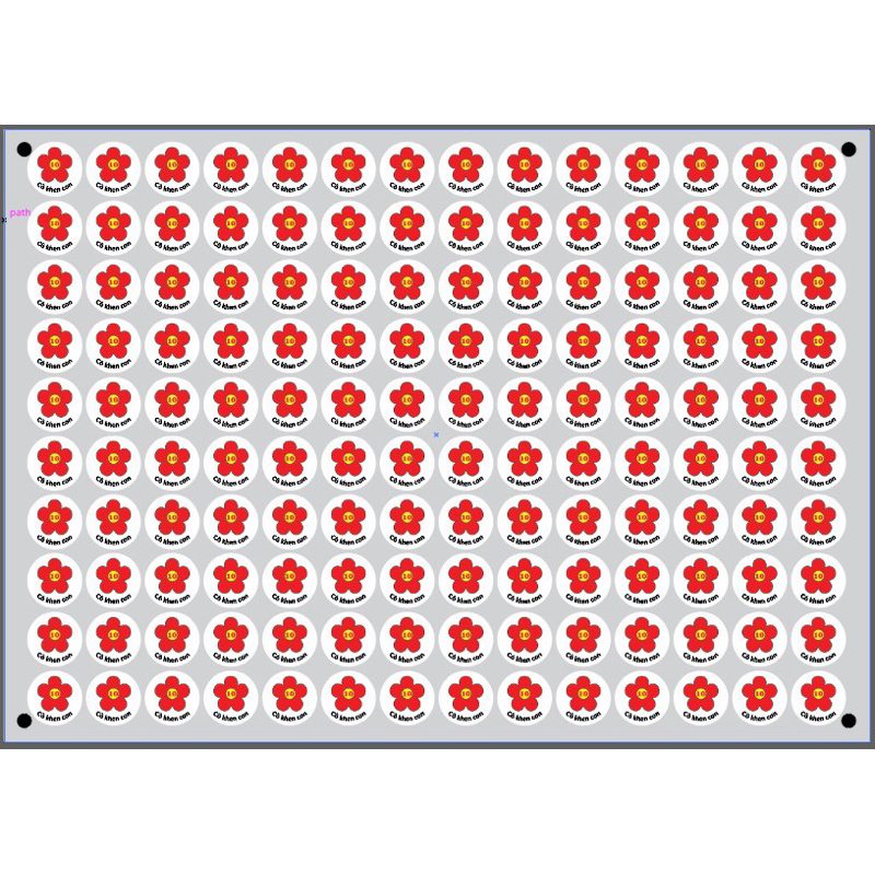 Sticker hoa tròn điểm 10 cô khen