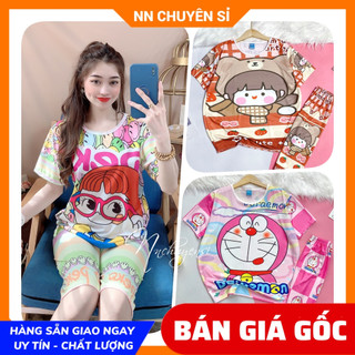 Đồ bộ nữ mặc nhà size dưới 60kg Thun lửng phom rộng Vải mềm mịn mát in bò sữa in họa tiết  dễ thương DBRBL SIZE L