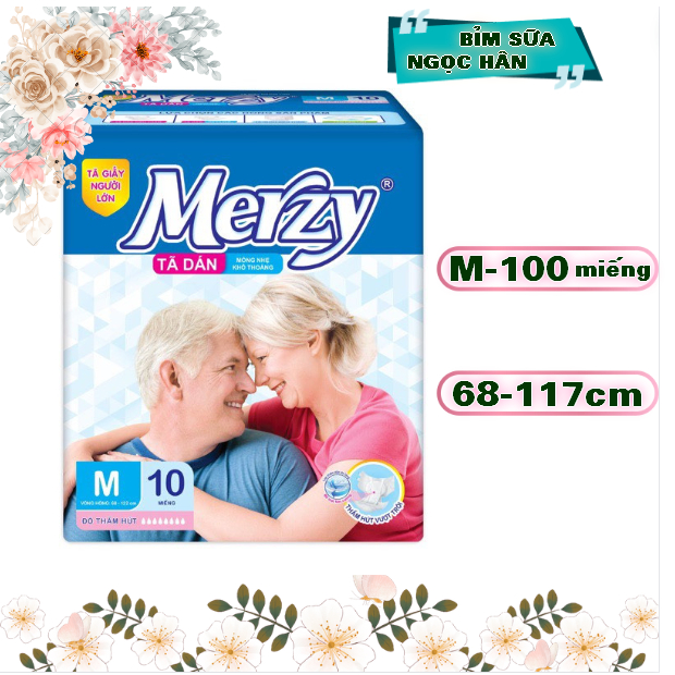(Sỉ thùng) Tã già Merzy M100 miếng Siêu thấm, siêu thoáng, siêu chống tràn  #bỉm merzy #bỉm già merzy #merzy #tã merzy