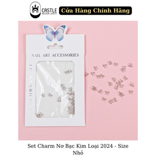 Set Charm Nơ Kim Loại 2024 Đính Móng
