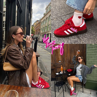 Giày sneakers thể thao xu hướng - das handball spezial sneaker in red đỏ đế đen