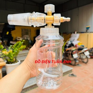 Bình Xịt Bọt Tuyết Rửa Xe Áp Suất Cao Trong Suốt Loại 1000ml, Bình Bọt Tuyết Lắp Máy Rửa Xe Áp Lực( Bình Trong Loại Xịn)