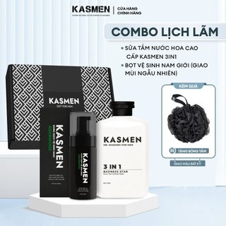 Combo Lịch Lãm - Dung Dịch Vệ Sinh + Sữa Tắm Hương Nước Hoa Cao Cấp KASMEN sang trọng cuốn hút TẶNG bông tắm