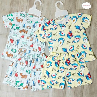Bộ quần áo trẻ em 10kg - 22kg, vải thun cotton co giãn, mát mẻ, họa tiết thú dễ thương. Đồ bộ bé gái và đồ bộ bé trai