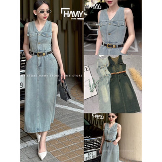 Đầm Jean Sát Nách 1110( kèm betl)