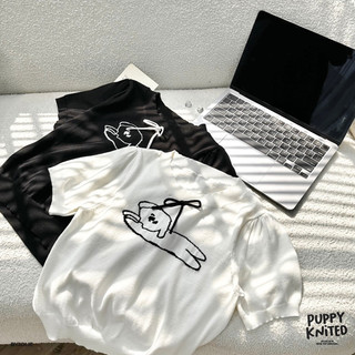 Áo len mềm mịn cổ tròn thắt nơ Puppy Top Byjolievn