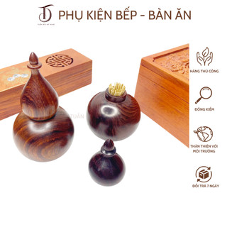 Ống lọ đựng tăm hahanco gỗ hương hình hồ lô