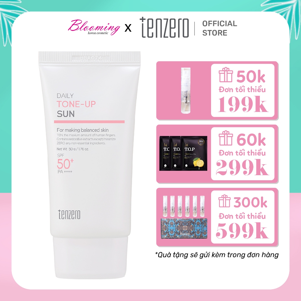 [Date 2026] Kem Chống Nắng Nâng Tone Tenzero Daily Tone – Up Sun SPF 50+ PA++++ 50g