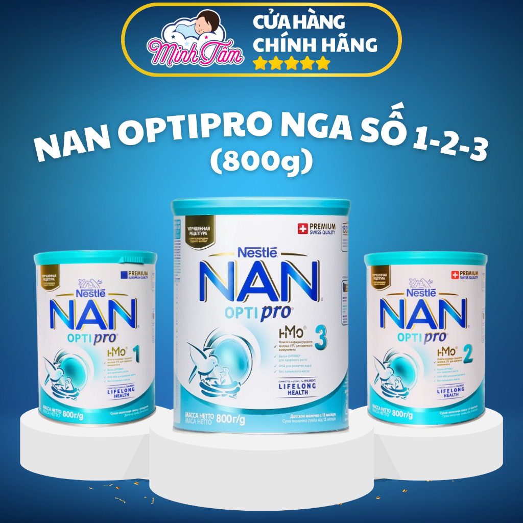 Sữa bột NAN Nga OPTIPRO HMO số 1,2,3 (800g)