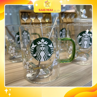 Ly thủy tinh starbucks tặng kèm muỗng 500ml