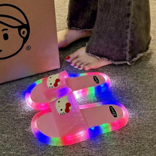 (Video Thật) Dép Phát Sáng Đèn Nháy Hình Kitty Siêu Dễ Thương Mẫu Mới 2024,Dép Đèn Led Nhấp Nháy,Dép hello kitty cute,