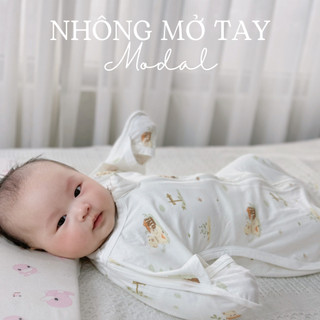 Nhộng Chũn Mở Tay Modal YeeHoo Cho Bé Từ 5-12 kg Mềm Mát Thoáng Khí Giúp Bé Ngủ Ngon Hạn Chế Giật Mình