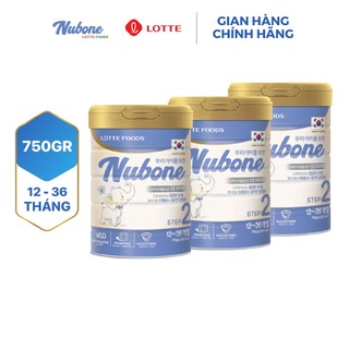 Combo 3 lon sữa bột Nubone Lotte Foods Step 2 - 750g (12 - 36 tháng)