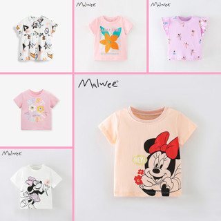 BST áo thun hè cotton Malwee họa tiết dễ thương cho bé gái 2-7 tuổi - Little Maven Chính Hãng
