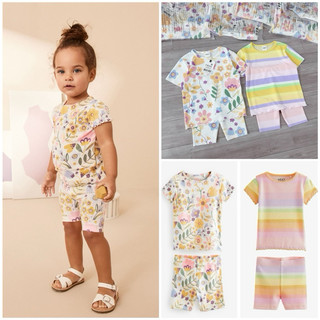 Set 2 bộ quần áo hè bé gái tăm hoa cầu vồng