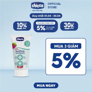(DUY NHẤT T4 - MUA 3 GIẢM 5%) Kem đánh răng hương dâu 15ml/50ml, hương chuối táo 50ml Chicco