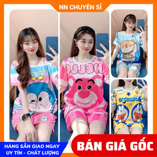 Đồ bộ mặc nhà size 60kg Đồ bộ nữ dễ thương in bò sữa⚡ Chất vải thun mềm mịn in hình Mickey DBRBD SIZE L