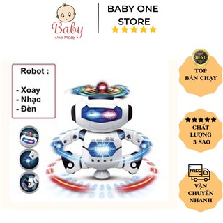 Đồ Chơi Rô Bốt Phát Nhạc Xoay 360 Độ