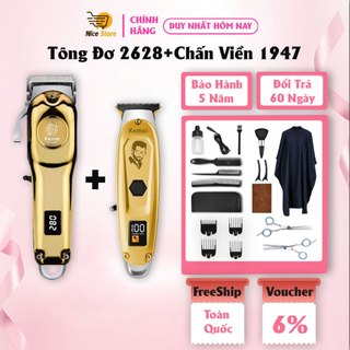 Tông đơ cắt tóc Kemei 2628 không dây chuyên nghiệp, máy hớt tóc nam công suất lớn lưỡi cắt siêu bén