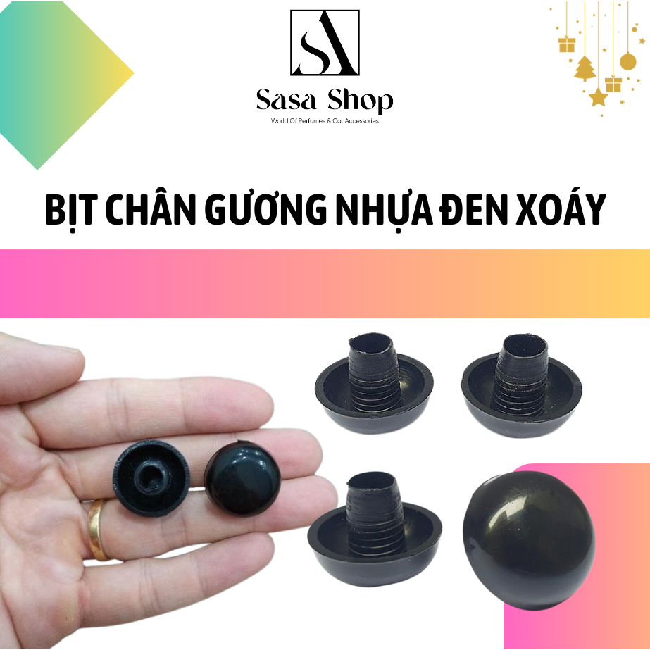 Bịt Chân Gương Nhựa Đen Xoáy &lt; Bịt Được toàn bộ các mẫu xe máy&gt;