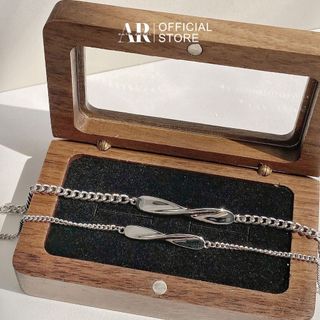 Vòng tay cặp bạc 925 xi kim lắc tay đôi nam nữ Vô Cực-Aura Silver-LĐ05