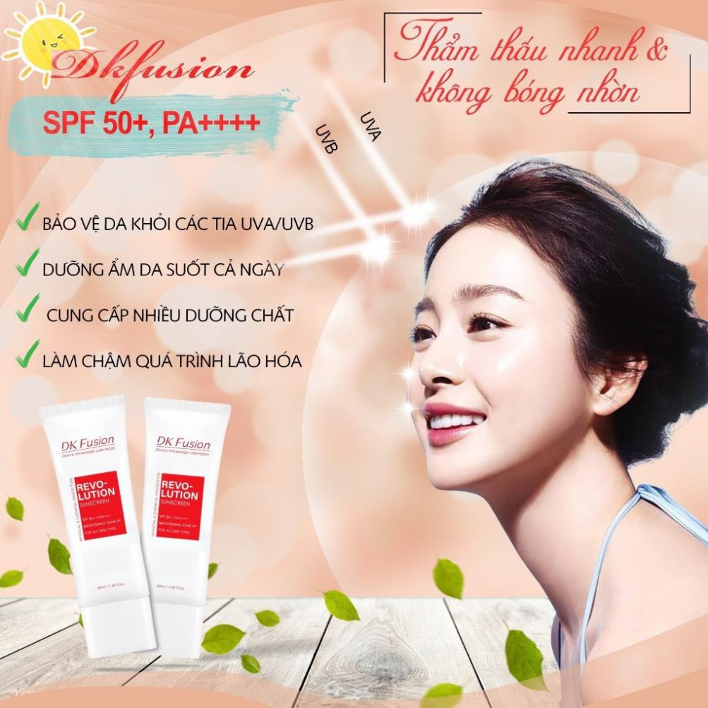 Kem Chống Nắng DK Fusion GC Hàn Quốc Tuýp 50Ml,  Tích Hợp 3in1 : Chống Nắng, Kem Nền Và Dưỡng Da