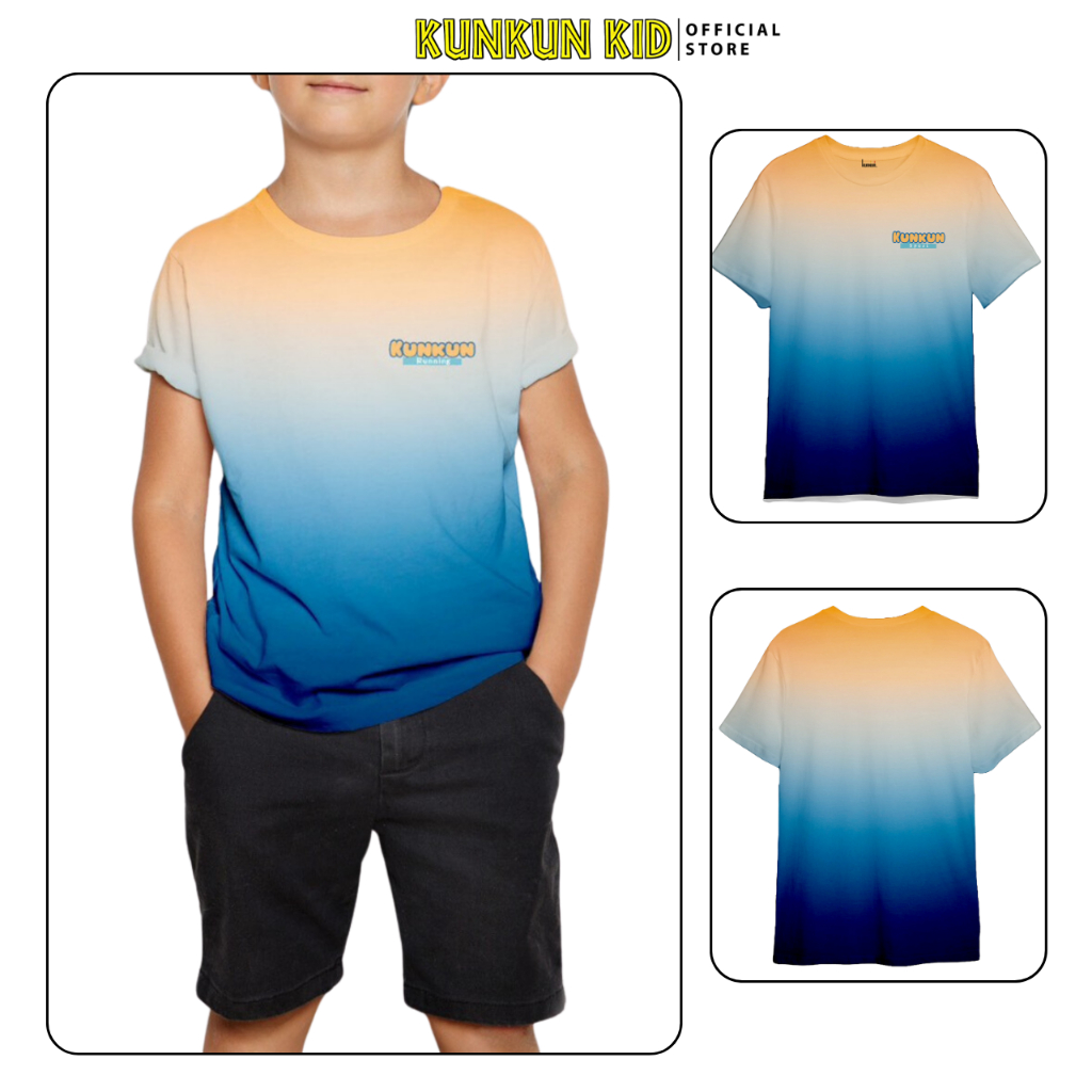 Áo Thể Thao Ombre Trẻ Em Chất Thun Lạnh 3D KunKunKid ATT0029-0030-0031 Dành Cho Bé Từ 10-60kg
